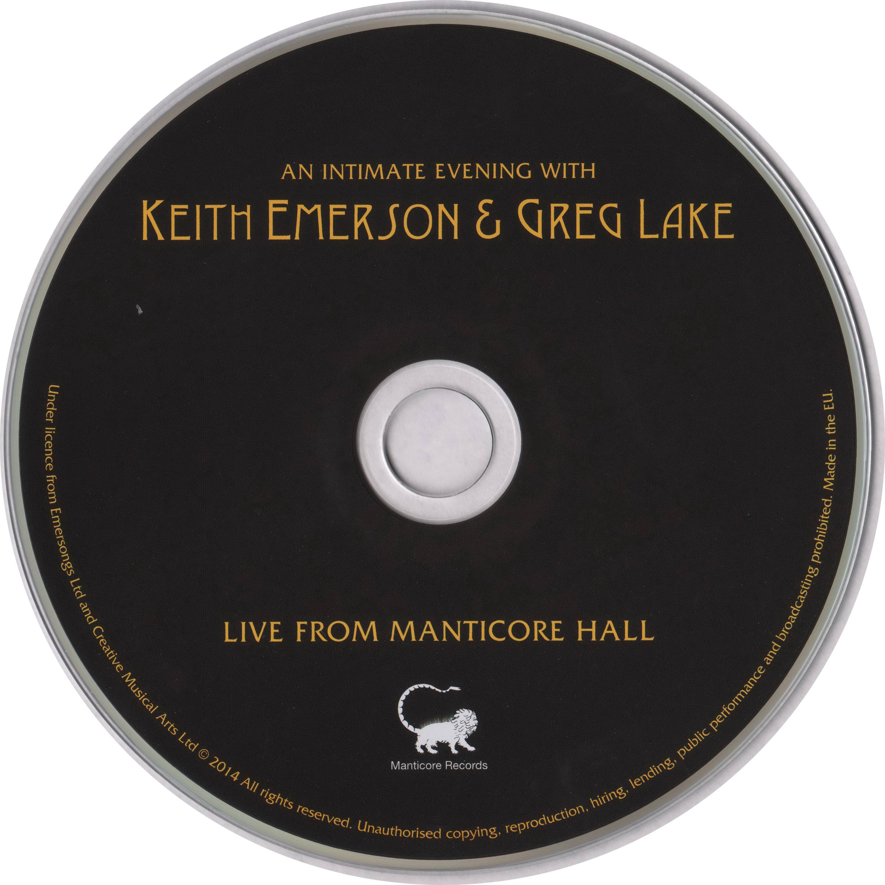 Emerson, Lake and Palmer Live From Manticore Hall : CD